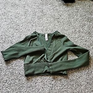 Balance Athletica Olive Green V-Neck Wrap Sweater